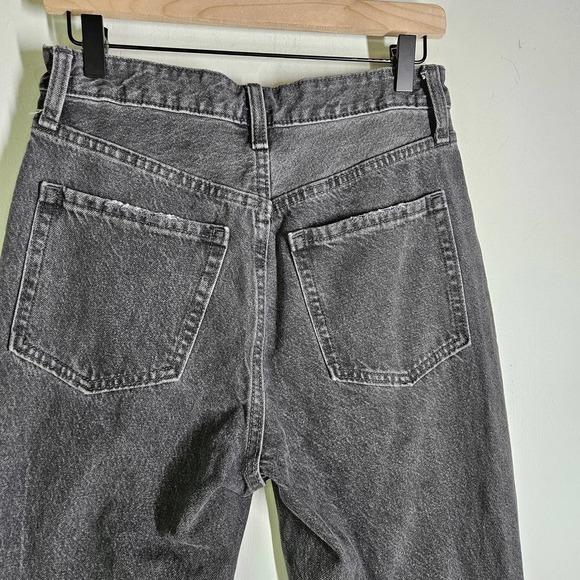 Old Navy OG Straight Extra High Waist Distressed Jeans 6 Faded Black - Picture 8 of 9